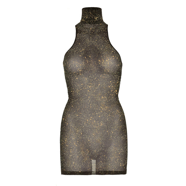 Leg Avenue Lurex Spandex Mini Dress Gold UK 8 to 14