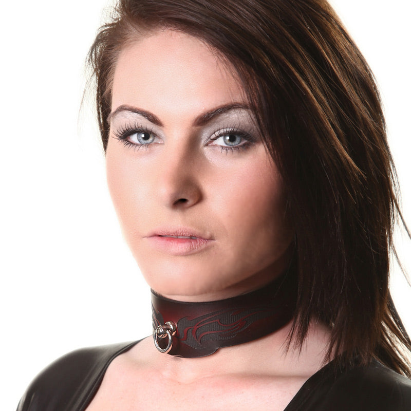 House Of Eros Dark Red Flame Collar