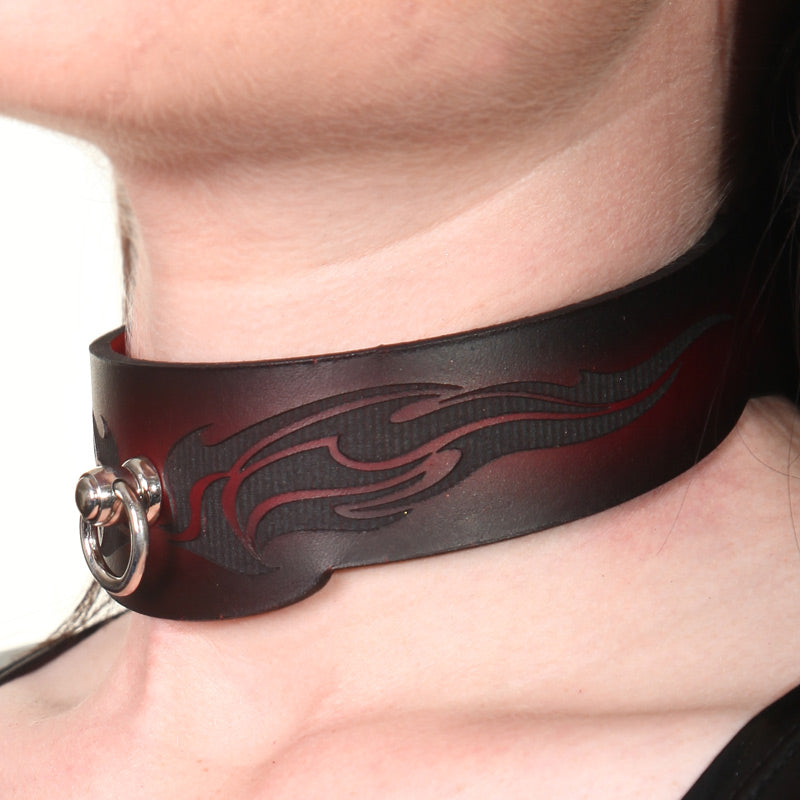 House Of Eros Dark Red Flame Collar