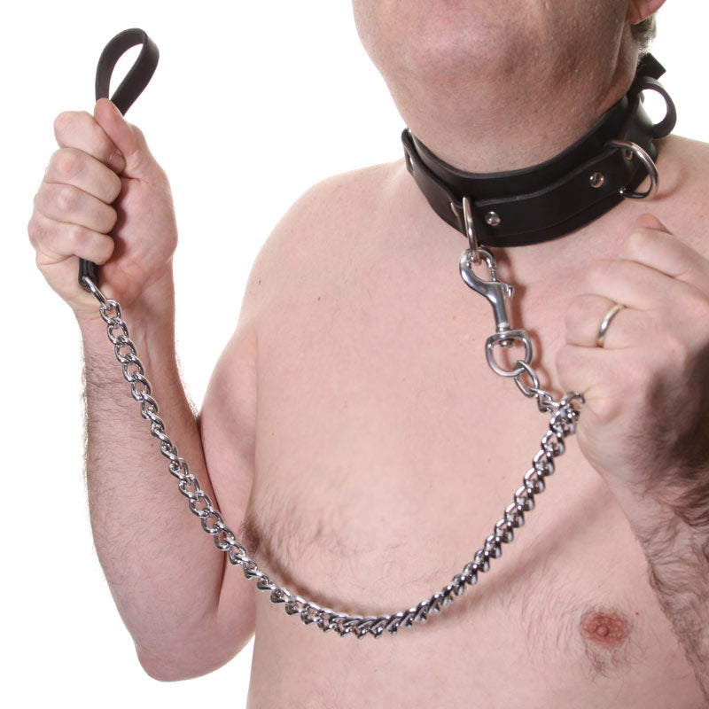 House Of Eros Large Mens Collar And Heavy Chain Lead