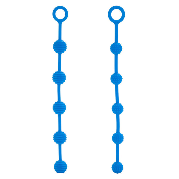 Pair Of Silicone O Anal Beads Blue