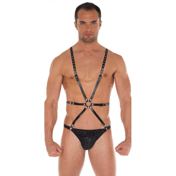 Leather Strappy Body Male